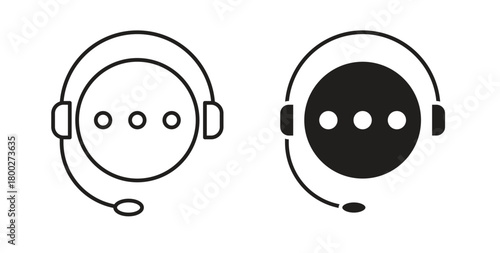 Customer service icon with editable stroke. Thin Line and flat icons for UI designs