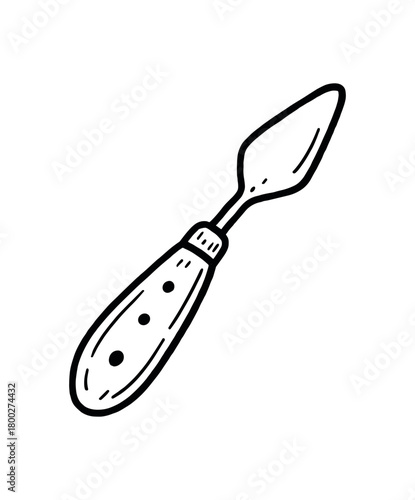 handdrawn cute doodle style sculpting knife vector line illustration