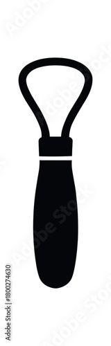 sculpting loop tool flat black solid vector illustration isolated on white background