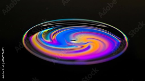 Mesmerizing Liquid: Abstract Colors Swirling in a Glass Dish