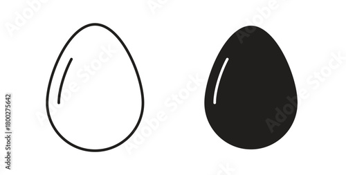 Egg icon with editable stroke. Thin Line and flat icons for UI designs