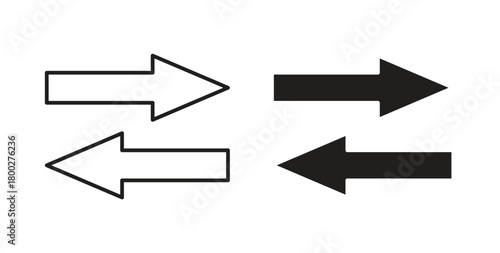 Exchange icon with editable stroke. Thin Line and flat icons for UI designs