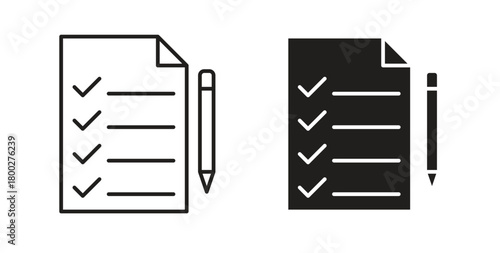 Exam icon with editable stroke. Thin Line and flat icons for UI designs