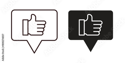 Feedback icon with editable stroke. Thin Line and flat icons for UI designs