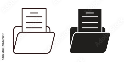 File icon with editable stroke. Thin Line and flat icons for UI designs