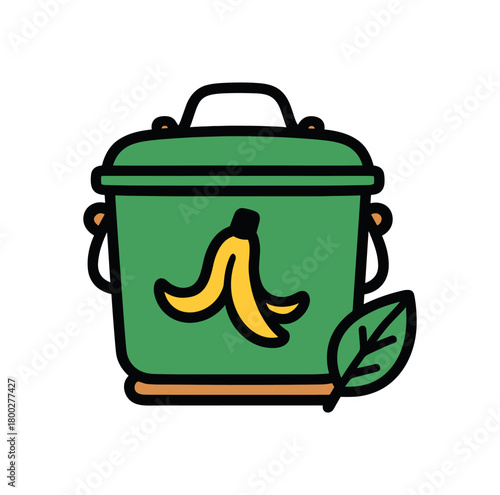 Cute doodle zero waste home collection flat vector illustration bold handdrawn outlines bright solid fills isolated on white clean white space sticker style minimal detail countertop