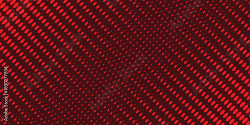 Halftone  pattern dot background. Gradient faded dots. Red color circle isolated on dark red backdrop. Vector illustration.