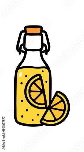 Cute doodle zero contain food storage collection flat vector illustration bold handdrawn outlines bright solid fills isolated on white clean white space sticker style minimal detail