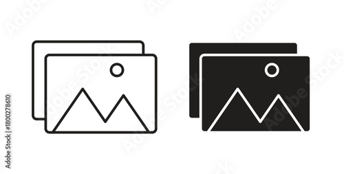 Gallery icon with editable stroke. Thin Line and flat icons for UI designs