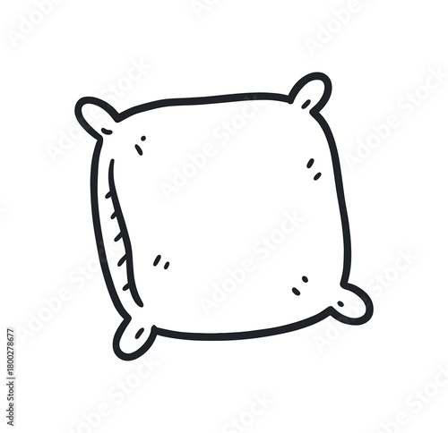handdrawn cute doodle style pillow vector line illustration