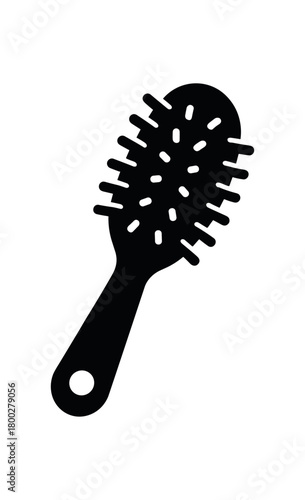 hairbrush flat black solid vector illustration isolated on white background
