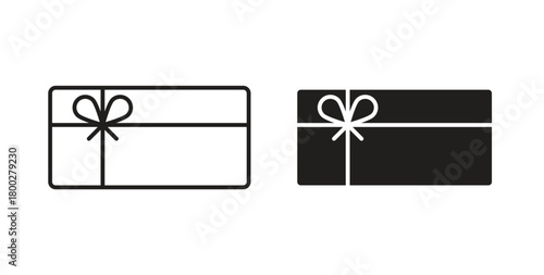 Gift card icon with editable stroke. Thin Line and flat icons for UI designs