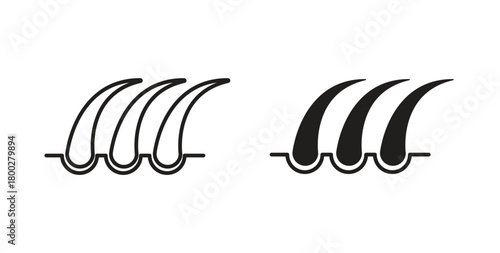 Hair icon with editable stroke. Thin Line and flat icons for UI designs