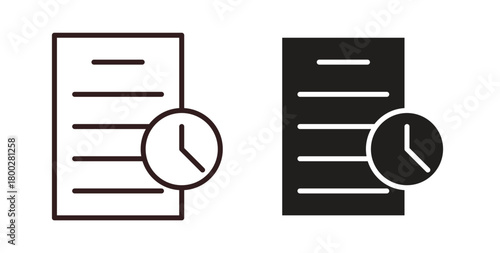 History icon with editable stroke. Thin Line and flat icons for UI designs
