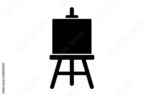 artist easel flat black solid vector illustration isolated on white background