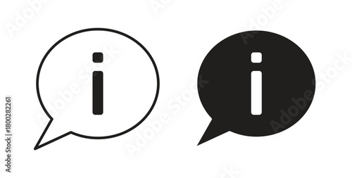 Info icon with editable stroke. Thin Line and flat icons for UI designs