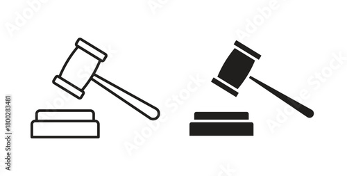 Law icon with editable stroke. Thin Line and flat icons for UI designs