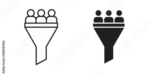 Lead conversion icon with editable stroke. Thin Line and flat icons for UI designs