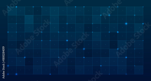HUD grid tech interface. Tech dashboard background with blue digital grid