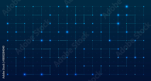 Futuristic HUD grid interface. Screen with blue tech grid and cross points