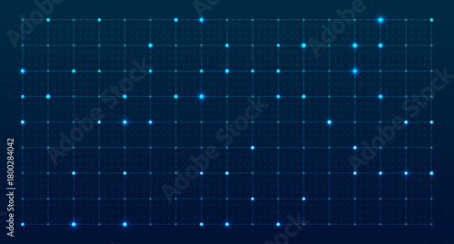 HUD grid interface. Digital technology grid pattern with matrix dots. Electronic blue digital pattern