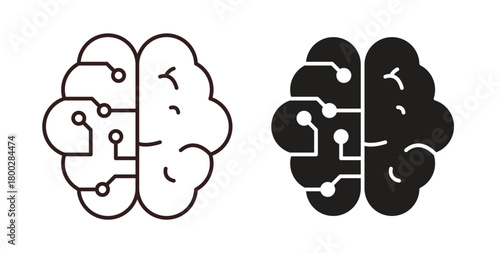 Tableau sur toile Machine learning icon with editable stroke