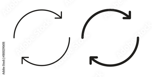 Repeat icon with editable stroke. Thin Line and flat icons for UI designs
