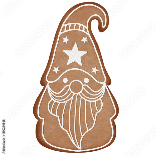 Christmas Gingerbread Watercolor set,Gingerbread Hand drawn  for Decorations in Christmas time.