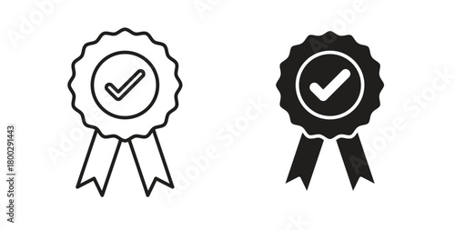 Rosette icon with editable stroke. Thin Line and flat icons for UI designs