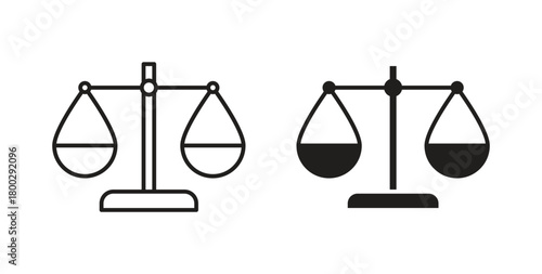 Scales icon with editable stroke. Thin Line and flat icons for UI designs