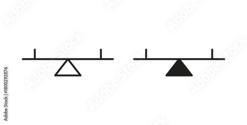 Seesaw icon with editable stroke. Thin Line and flat icons for UI designs