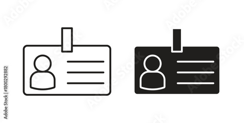 Security badge icon with editable stroke. Thin Line and flat icons for UI designs