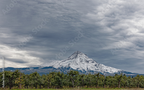 Mount Hood Under a CLoudy Sky