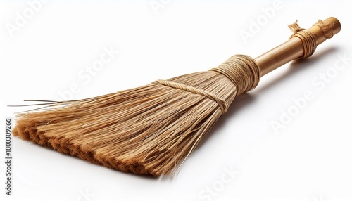 Wallpaper Mural Simple Broom Made Of Bamboo And Straw Isolated On White Background Torontodigital.ca