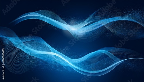Cool Air Waves With Wind Flow Effect Realistic Vector Illustration Set Of Blue Jets Of Clear Cold Airstream With Particles Breath Of Breeze Air With Sparkles For Purification Or Conditioner Concept