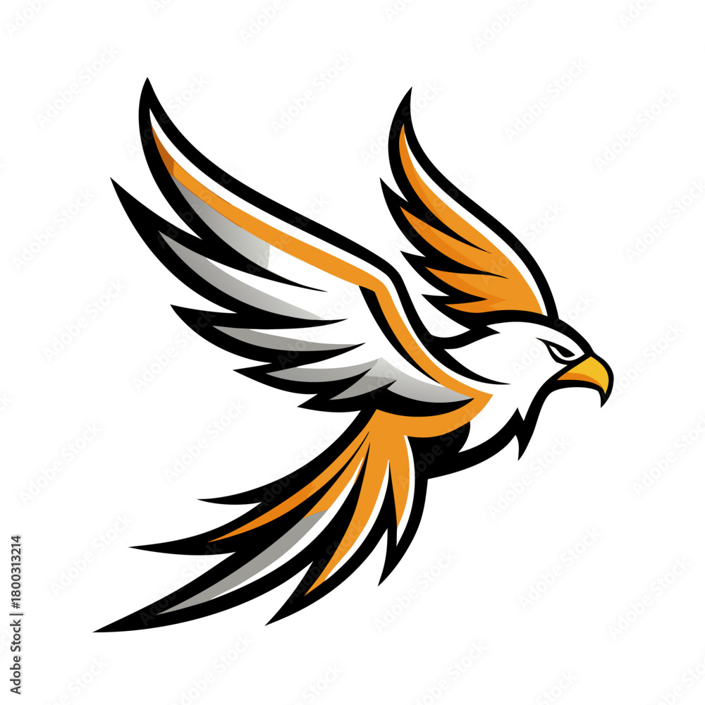 Obraz premium Soaring eagle or hawk mascot logo design Vector