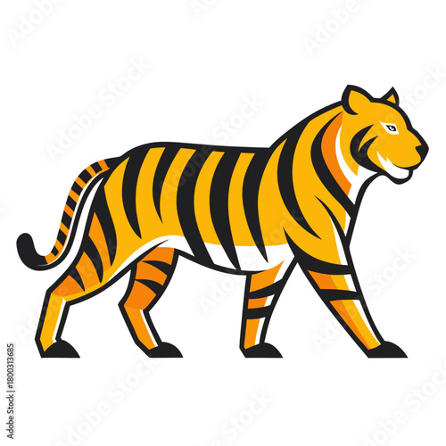 Stalking tiger mascot illustration Vector