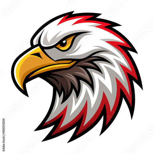 Dynamic aggressive eagle head mascot logo Vector