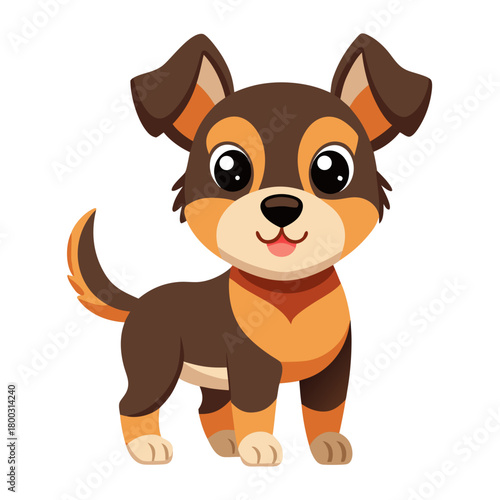 Cute cartoon puppy dog illustration Vector