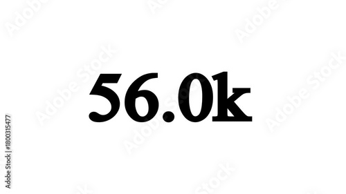 Counting numbers animation 0 to 100k on a white background.