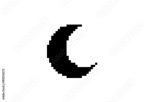 Stylized crescent moon on a light blue background, vector illustration 