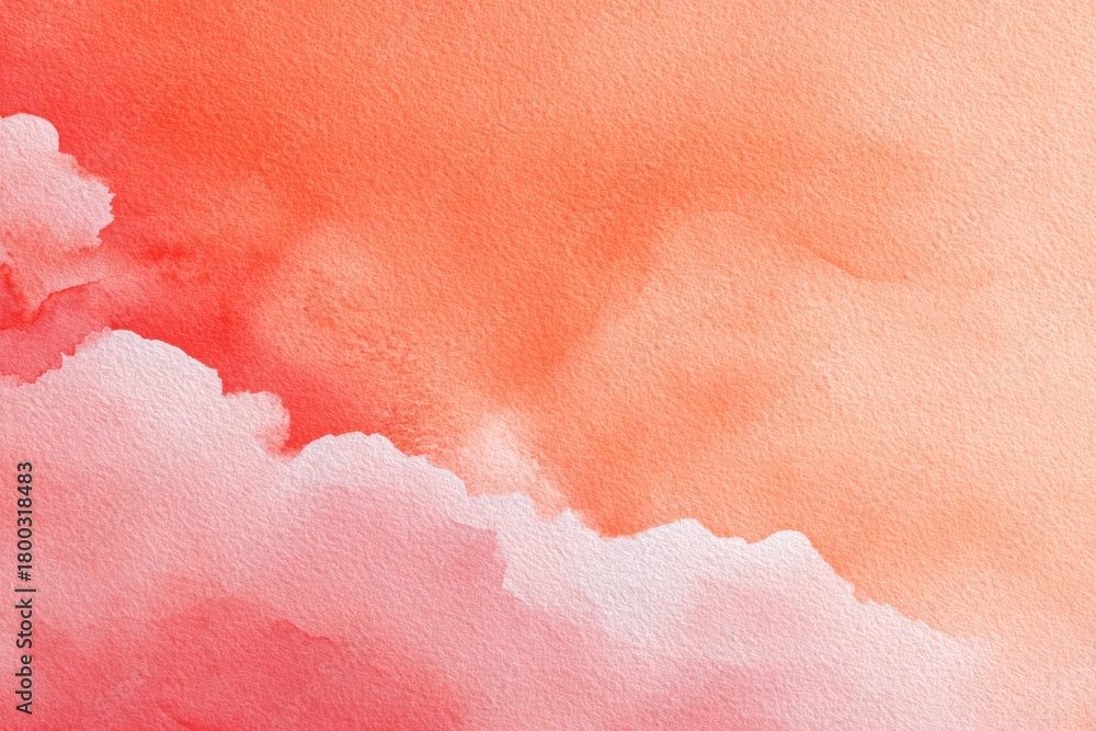 Fototapeta premium Soft peach and coral watercolor abstract background