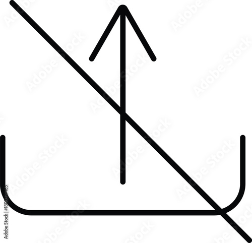 Upload icon with a diagonal line through it