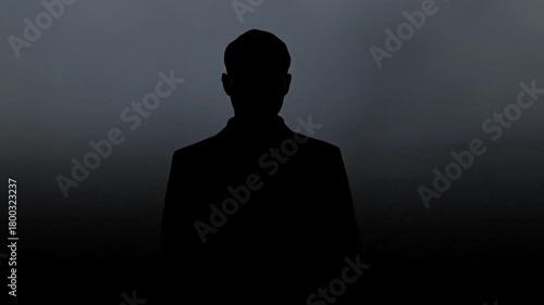 Silhouette of a Man in Dark, Mysterious Ambience - Dramatic Visual