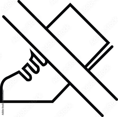 Foot stepping on a line