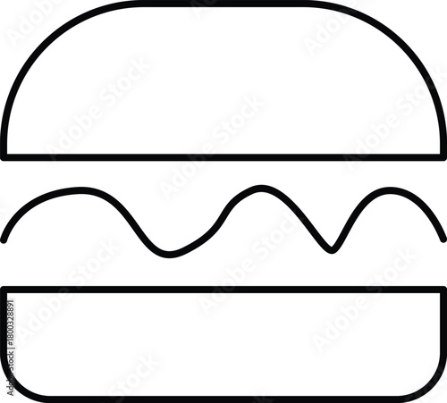 Simple outline of a hamburger