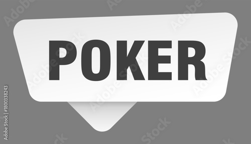 poker sign. poker white sticker isolated on gray background