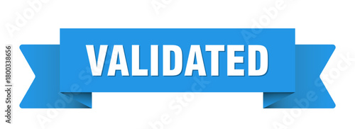 validated ribbon isolated on transparent background. validated ribbon