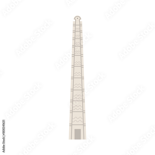 Iconic Axum obelisk from Ethiopia depicted as an isolated ancient monument vector illustration