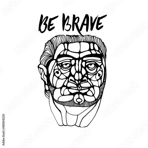 Tableau sur toile Bold lines and powerful message inspire fearlessness through art and expression